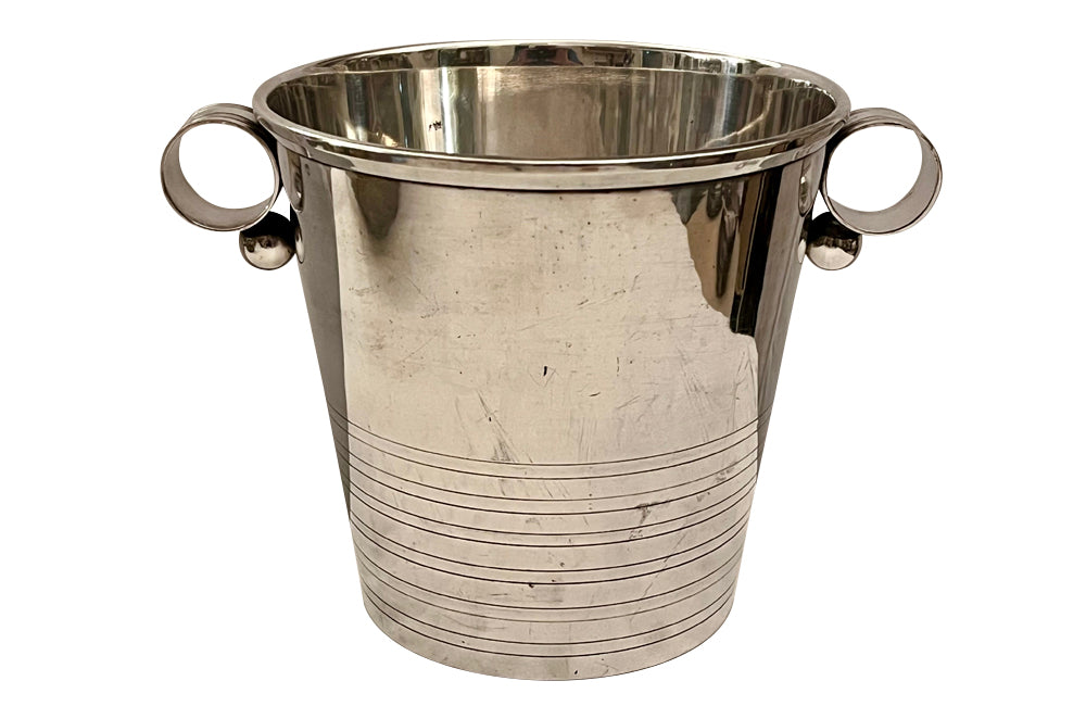 20th Century French Art Deco Style Silver Plate Champagne Bucket