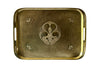 Hammered brass Aesthetic Movement serving tray with integrated handles circa 1900