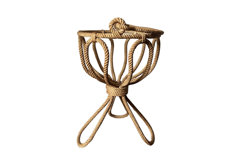 Mid Century Rope basket or plant holder by Audoux Minet 
