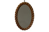 20th Century Audoux Minet oval twisted rope mirror - Mid Century Mirror