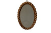 20th Century Audoux Minet oval twisted rope mirror - Mid Century Mirror