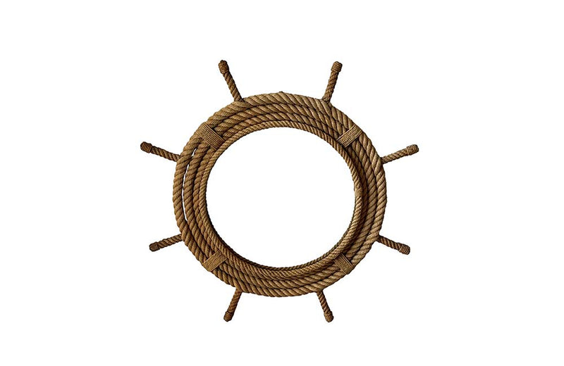 Audoux Minet nautical theme rope mirror  Circa 1960, France