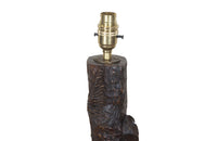 20th Century Swiss Black Forest Carved Owl Table Lamp