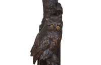 20th Century Swiss Black Forest Carved Owl Table Lamp