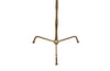 20th Century French stylish brass standard lamp with segmented stem and upright terminating on an elegant simple tripod base.