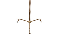 20th Century French stylish brass standard lamp with segmented stem and upright terminating on an elegant simple tripod base.