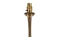 20th Century French stylish brass standard lamp with segmented stem and upright terminating on an elegant simple tripod base.