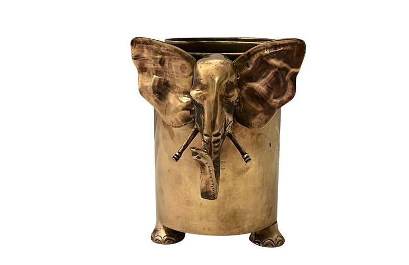 Delightful, quirky brass double bottle holder in the form of an elephant