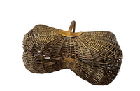 Early 20th Century French woven brass grape harvest basket from the renowned chocolate house of La Marquise De Sevigne