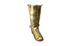 Mid century decorative umbrella stand in the form of a large brass riding boot