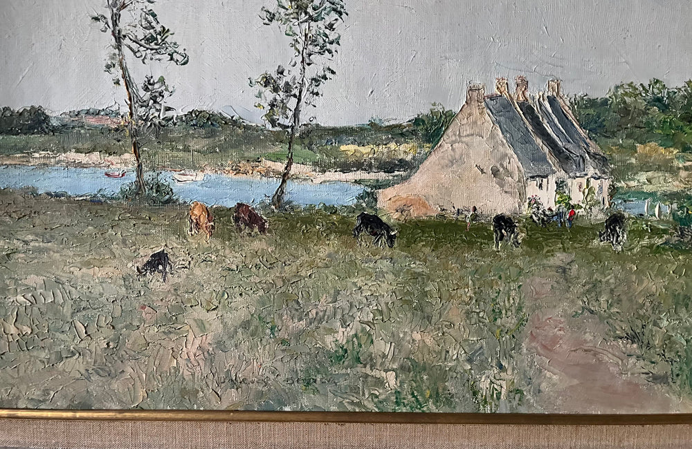 20th Century French oil on canvas painting of a Brittany landscape by Jacques Denier [1894-1983].