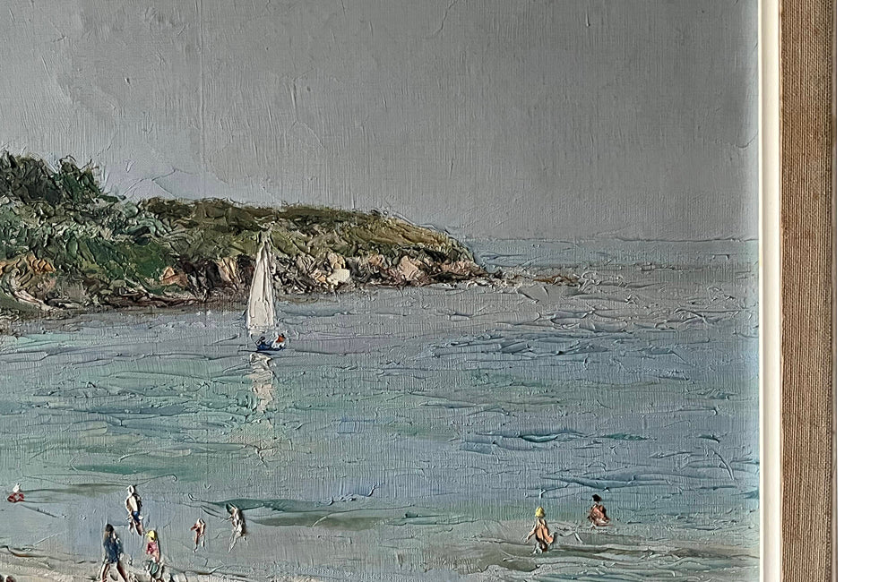 20th Century French oil on canvas painting of a Brittany seaside by Jacques Denier [1894-1983].
