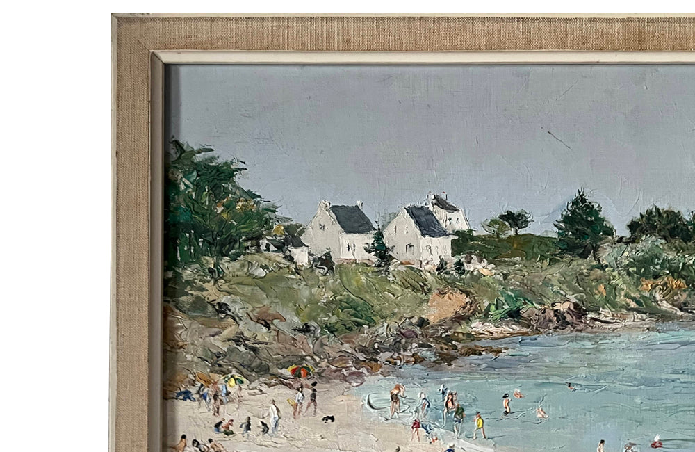 20th Century French oil on canvas painting of a Brittany seaside by Jacques Denier [1894-1983].