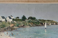 20th Century French oil on canvas painting of a Brittany seaside by Jacques Denier [1894-1983].