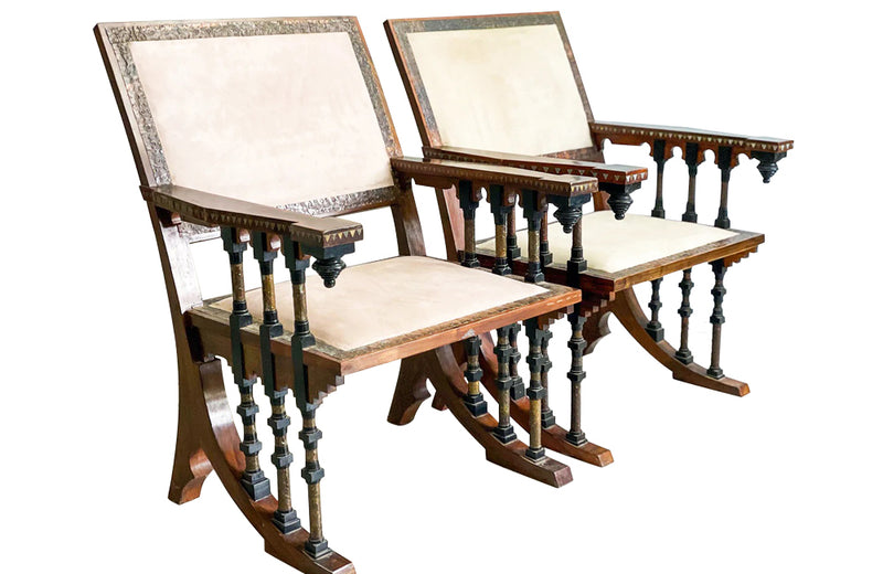 PAIR OF CARLO BUGATTI ARMCHAIRS