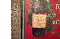 19th century framed tole advertising sign for 'Byrrh' stamped in relief and lithographed