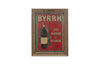 19th century framed tole advertising sign for 'Byrrh' stamped in relief and lithographed