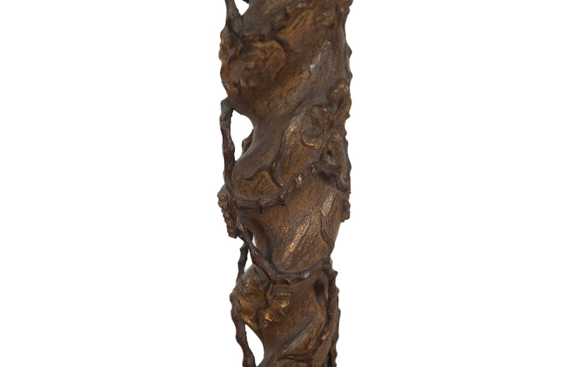 Decorative, carvd wood ecclesiastic Pascal Candle floor lamp. 