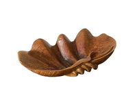 CARVED WOOD GIANT CLAM SHELL
