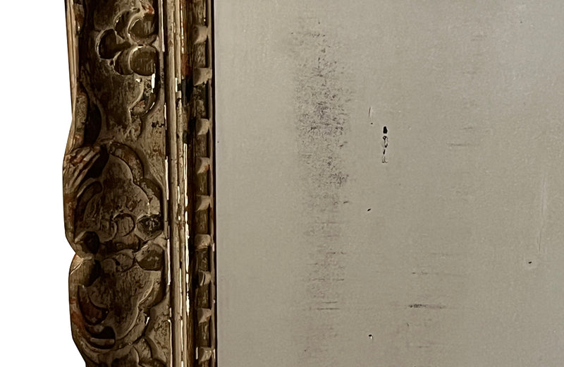 Beautiful French old sparkly mercury mirror glass and Montparnasse frame with original paint and lovely patination