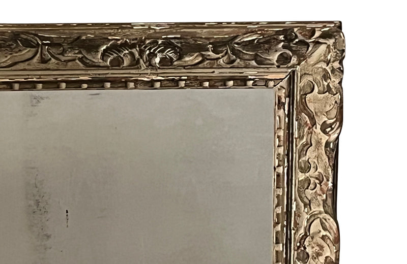 Beautiful French old sparkly mercury mirror glass and Montparnasse frame with original paint and lovely patination
