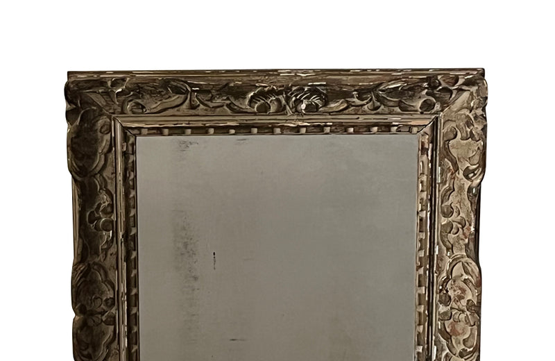 Beautiful French old sparkly mercury mirror glass and Montparnasse frame with original paint and lovely patination