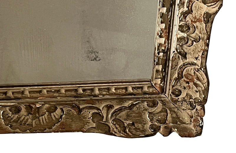 Beautiful French old sparkly mercury mirror glass and Montparnasse frame with original paint and lovely patination