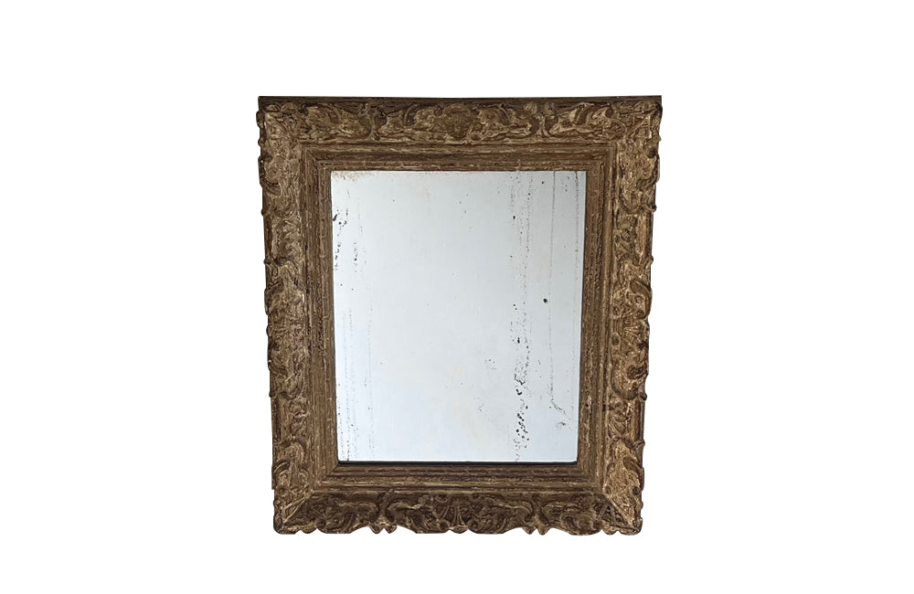 Antique mirror with carved Montparnasse frame. French - Antique French Mirrors