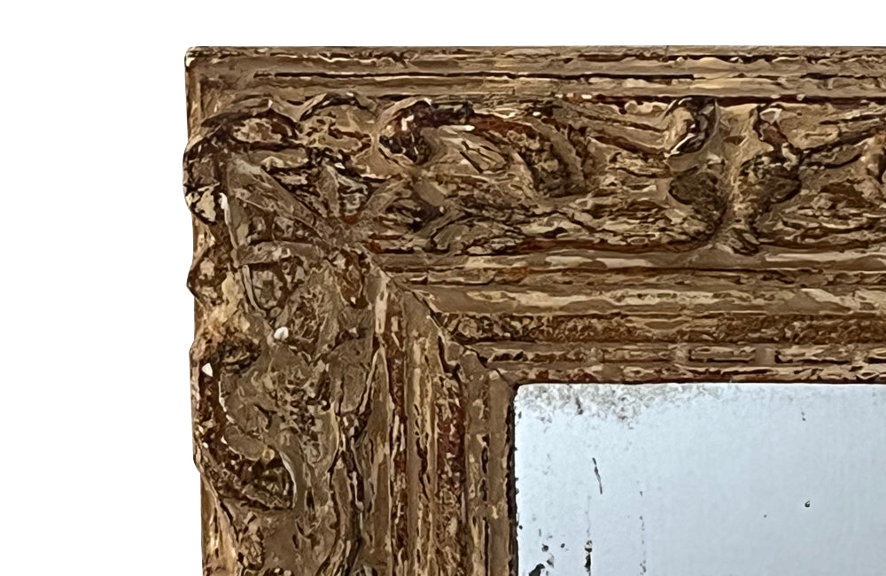 Antique mirror with carved Montparnasse frame. French - Antique French Mirrors