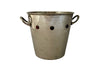 Stylish, 1970's silverplate champagne bucket decorated with six blue, red and green cabochons and two handles