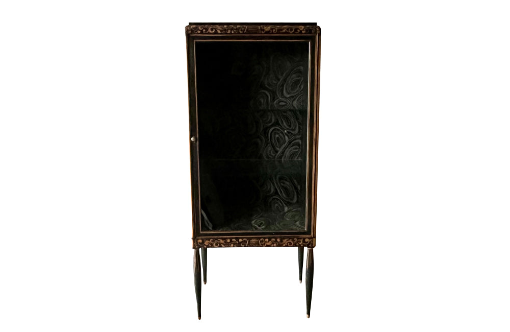 Decorative 1930's japanned vitrine display case - French Antique Furniture