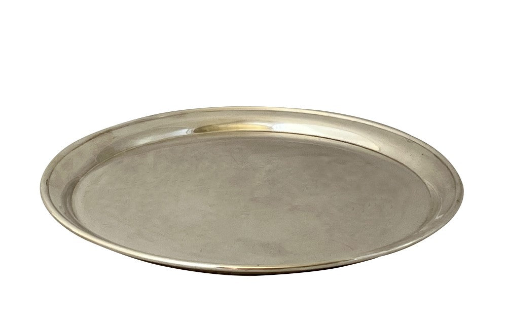 Christofle silverplate French cocktail tray with raised rim