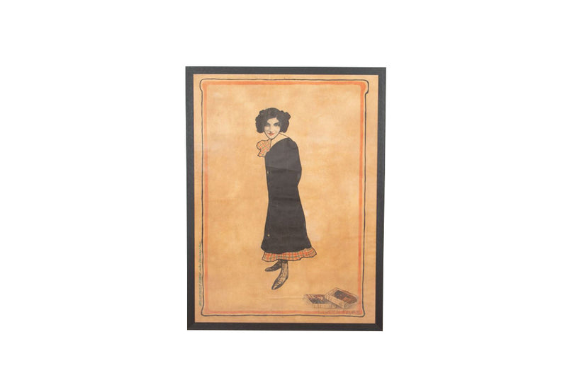 A large framed vintage French poster of Claudine in Paris by Faure