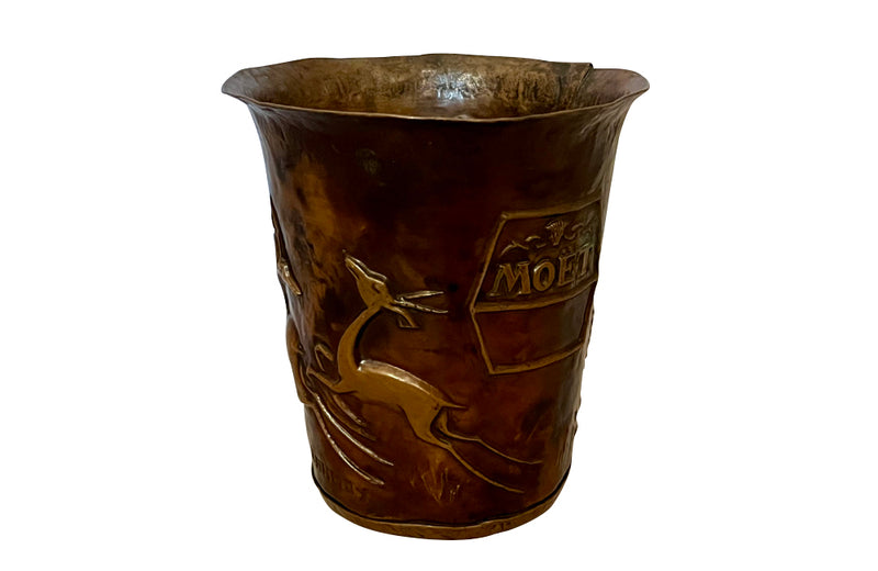 20th Century hand embossed copper 'MOET' champagne bucket.