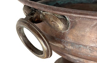 Antique wine cooler or champagne vasque in copper and brass. French antiques. 