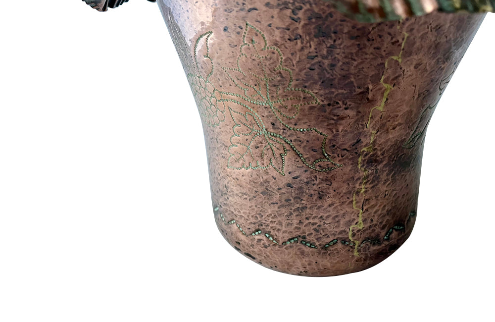 Copper champagne or ice bucket decorated with the armorial crest and coat of arms of King Henry IV - French antiques