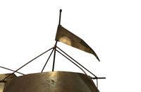 1970's signed large brass and copper ship wall light by Daniel D'Haeseleer