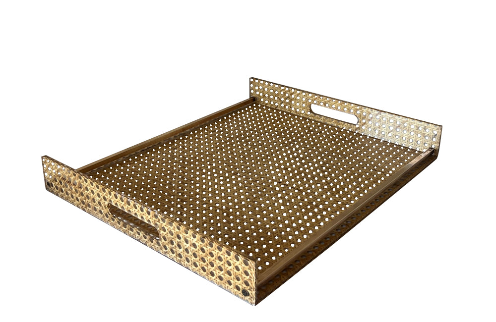 Elegant cocktail serving tray designed for Christian Dior Home Collection, in the 1970s. 