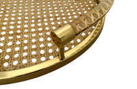 Mid-Century French Round Christian Dior Cane and Lucite Tray