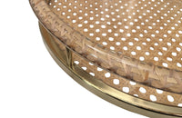 CHRISTIAN DIOR ROUND CANE & LUCITE COCKTAIL TRAY