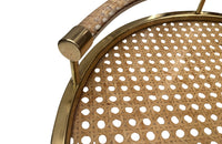 Mid-Century French Round Christian Dior Cane and Lucite Tray