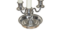 Elegant mid-20th Century French silver-plated bouillotte table lamp.