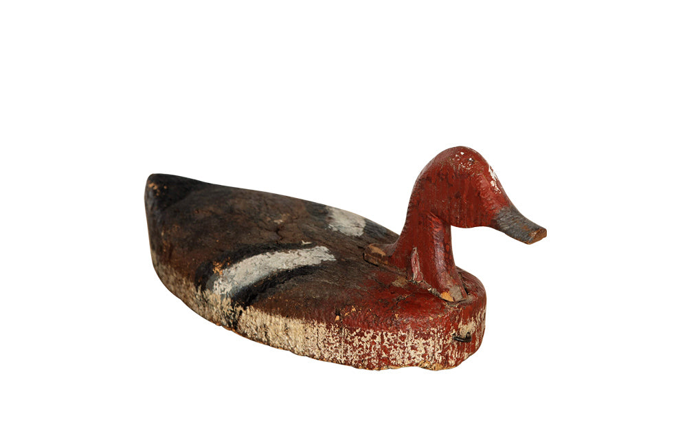 decorative old French painted duck decoy. - AD & PS Antiques