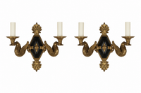 PAIR OF FRENCH EMPIRE REVIVAL WALL LIGHTS