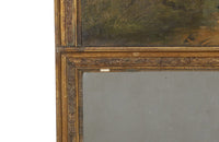 Very rare and charming early 19th Century French trumeau mirror with painting of a naturalist