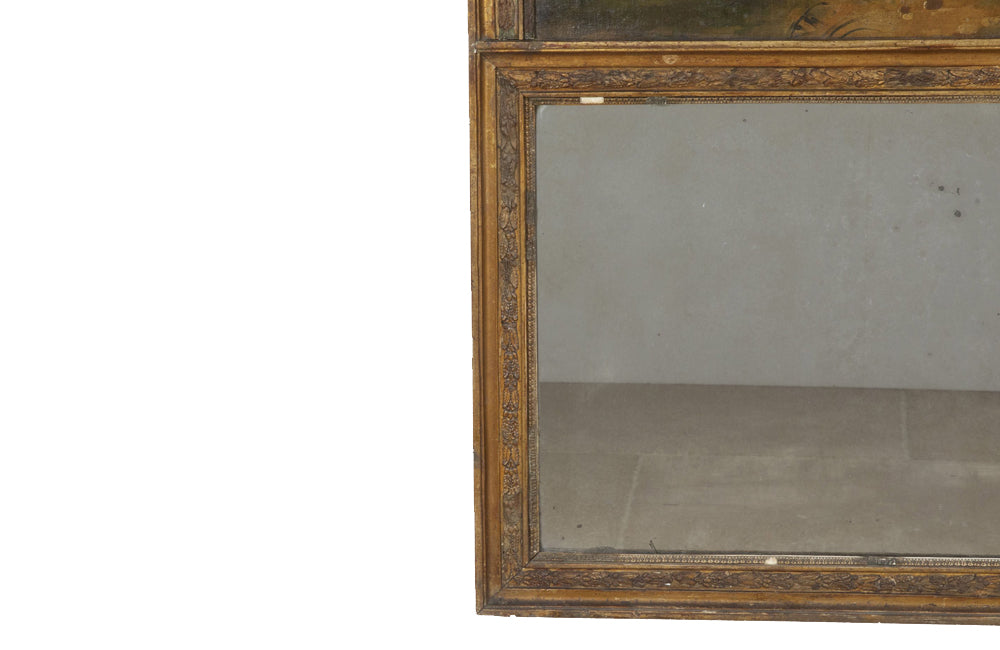 Very rare and charming early 19th Century French trumeau mirror.