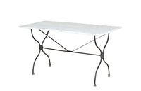 Elegant and long early 20th Century French iron base bistro table. 
