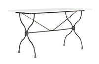 Elegant and long early 20th Century French iron base bistro table. 