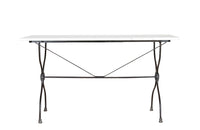 Elegant and long early 20th Century French iron base bistro table. 
