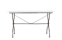 Elegant and long early 20th Century French iron base bistro table. 